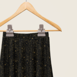 Black and gold retro vintage inspired starry night skirt sky deep outer space flare skater mini skirt