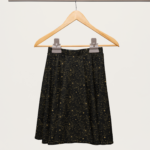 Black and gold retro vintage inspired starry night sky skirt deep outer space flare skater mini skirt