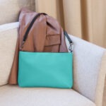 Cute preppy blue teal purse. Vegan faux leather crossbody bags for travel for women, girls, teens.