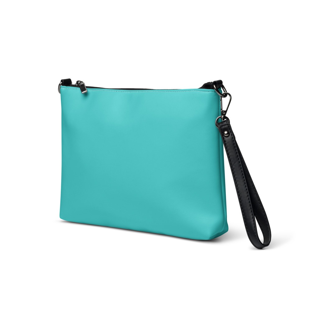 Cute preppy blue teal purse. Vegan faux leather crossbody bags for travel for women, girls, teens.