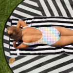 Kawaii rainbow heart kawaii plaid swimsuit, women's cute aesthetic swimwear