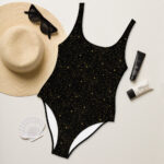 starry night sky space stars celestial one piece swimsuit