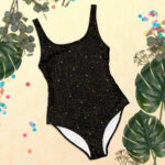 starry night sky space stars celestial one piece swimsuit