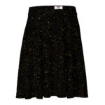 Black and gold retro vintage inspired starry night skirt sky deep outer space flare skater mini skirt