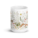 Fall Autumn Cottagecore Mug, Ceramic, Microwave Dishwasher Safe Farm Decor with Animals Nature Floral