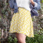 yellow banana skirt, retro and vintage inspired tropical fruit skirt