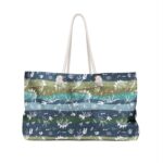 Dinosaur tote bag, beach bag, archeology bag, blue, green, earth tone large bag