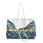 Dinosaur tote bag, beach bag, archeology bag, blue, green, earth tone large bag