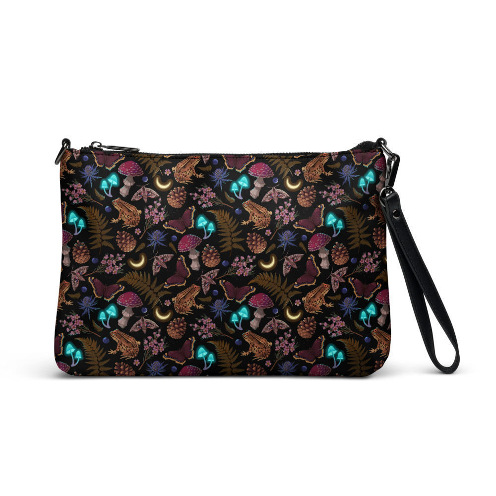 Mushroom Forest Crossbody Bag, Dark Cottagecore Purse