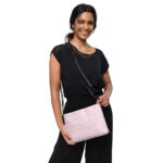 Vintage and retro inspired red cherry pink purse. Vegan faux leather crossbody bags for travel for women, girls, teens.