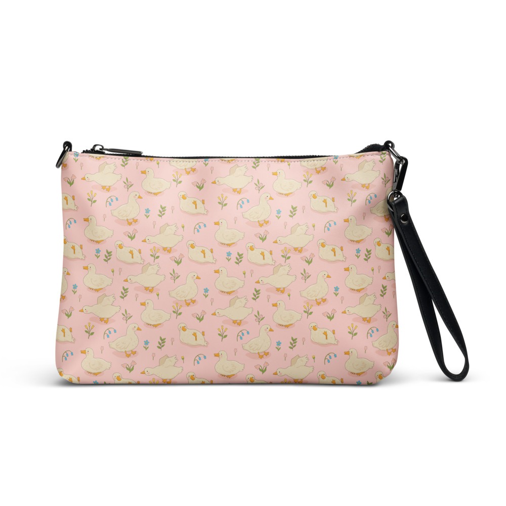 Duck Crossbody Bag, Pink Cottagecore Kawaii Purse