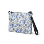 Vintage inspired blue floral purse. Cottagecore vegan faux leather crossbody bags for travel for women, girls, teens.