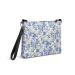 Vintage inspired blue floral purse. Cottagecore vegan faux leather crossbody bags for travel for women, girls, teens.