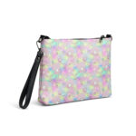 Kawaii mermaid purse with rainbow colors, pink, blue green, yellow. Kawaii clothes and cute aesthetic vegan faux leather crossbody bags for travel for women, girls, teens.