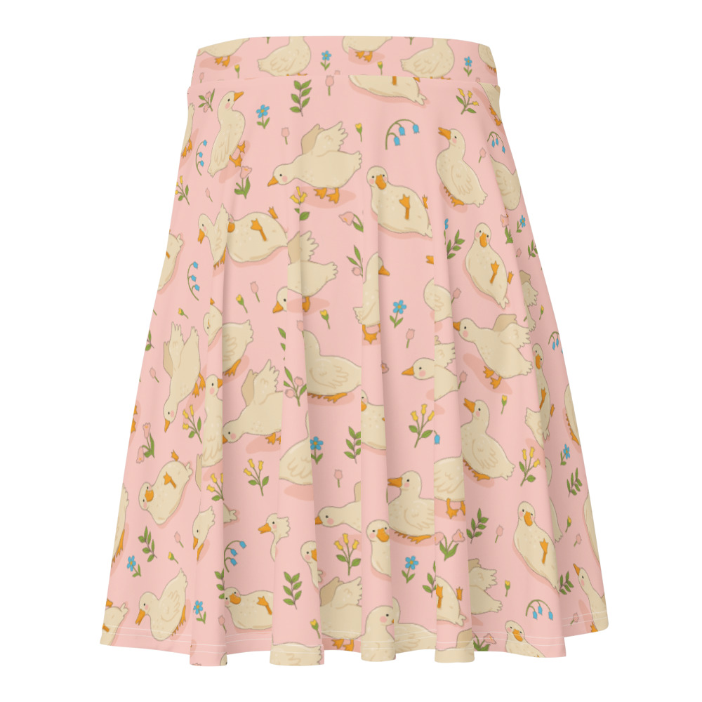 kawaii clothes, pink kawaii duck skirt, mini skirt in petite, standard, and plus size skirts