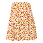 Orange and white Thanksgiving skirt, mini skirts for fall and Autumn, falling leaves