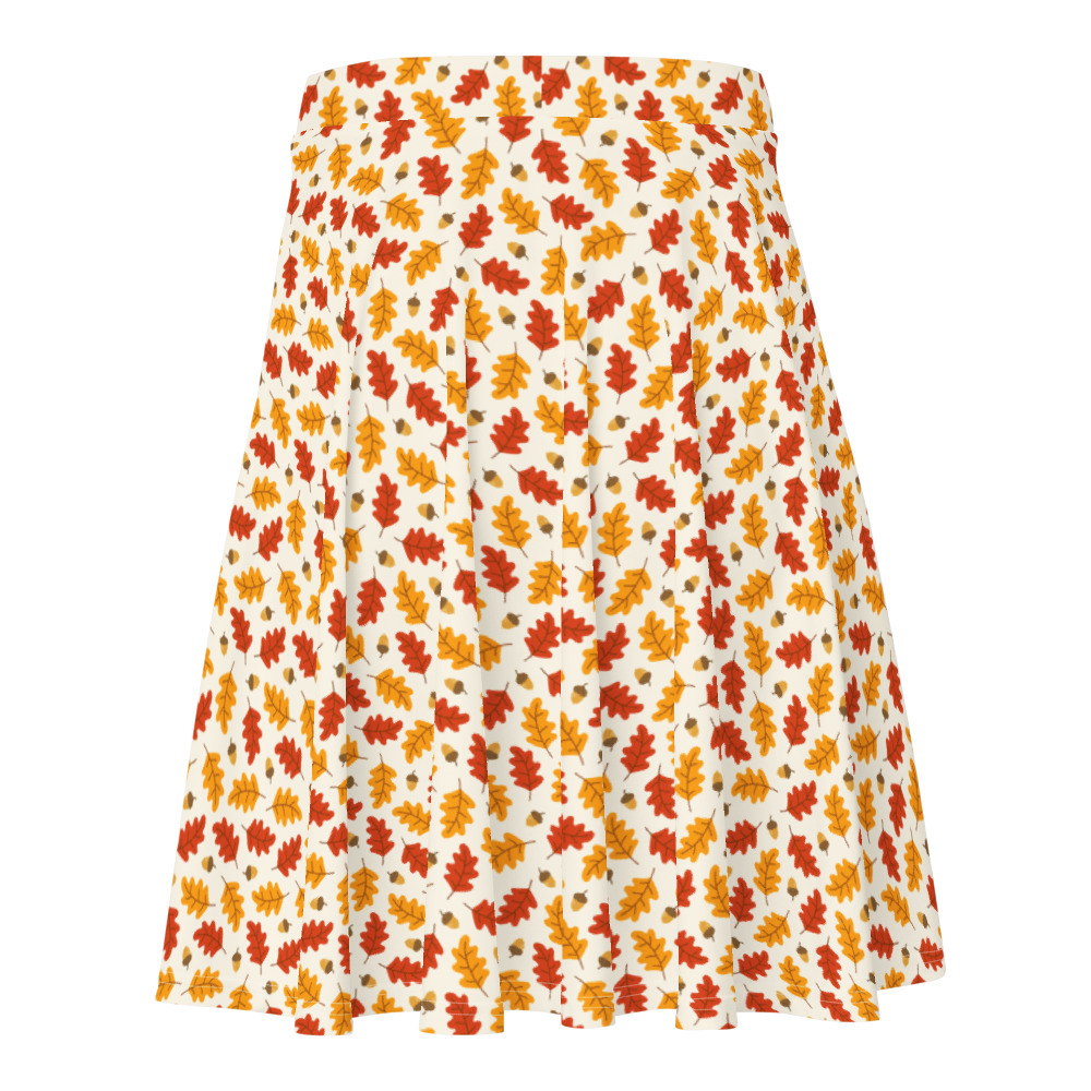 Orange and white Thanksgiving skirt, mini skirts for fall and Autumn, falling leaves