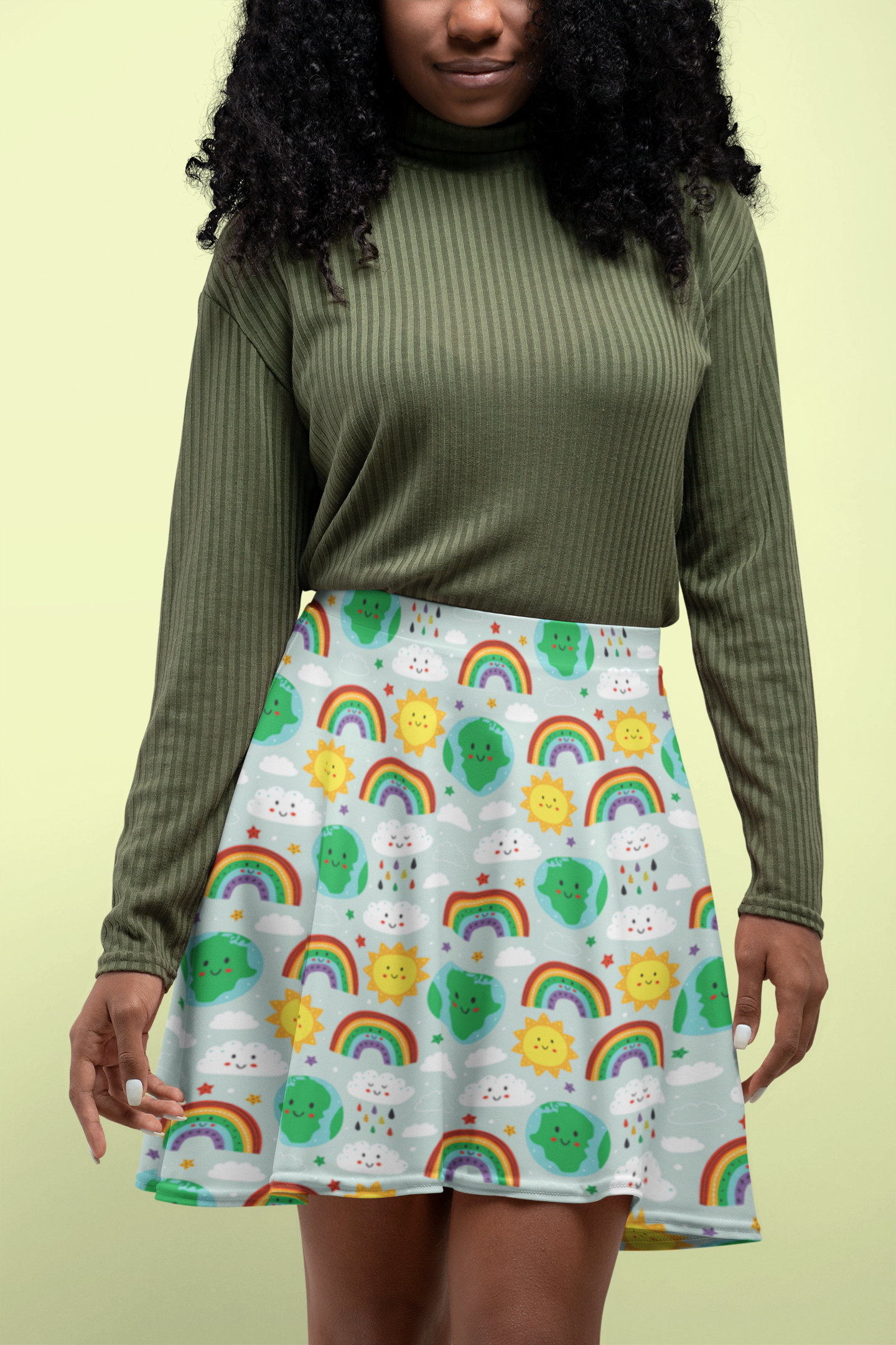 Rainbow Earth Day skirt