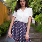 Purple and blue luna moth skirt, with lightening bugs, floral cottagecore firefly nature inspired mini skirts