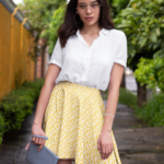 yellow banana skirt, retro and vintage inspired tropical fruit skirt