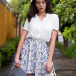 Blue floral skirt, flare skater vintage inspired cottagecore mini skirt, cottage core dress and outfits