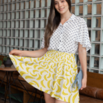 yellow banana skirt, retro and vintage inspired tropical fruit skirt