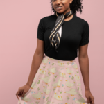 kawaii clothes, pink kawaii duck skirt, mini skirt in petite, standard, and plus size skirts