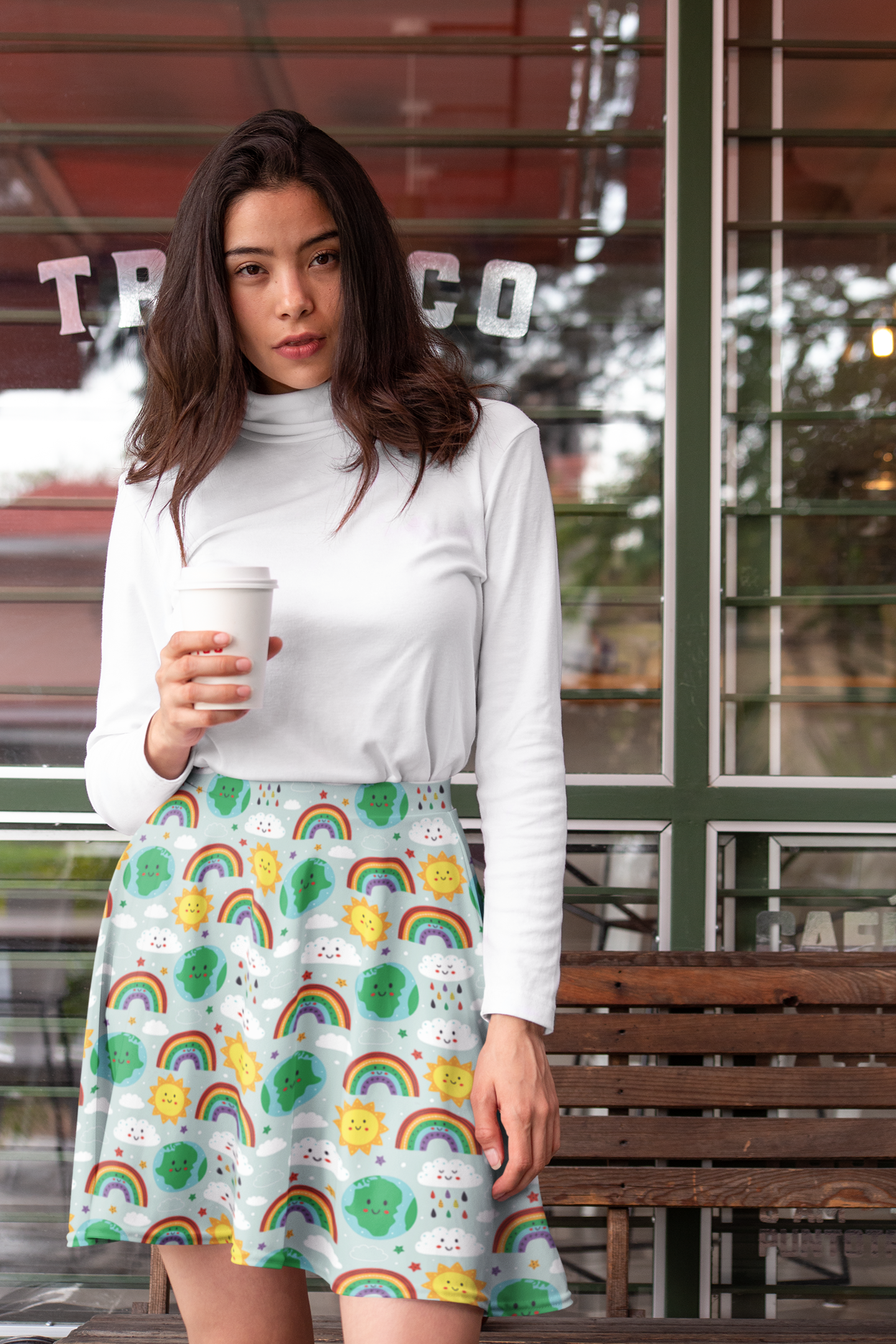 Rainbow Earth Day skirt