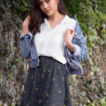 gold constellation starry cottagecore moon skirt