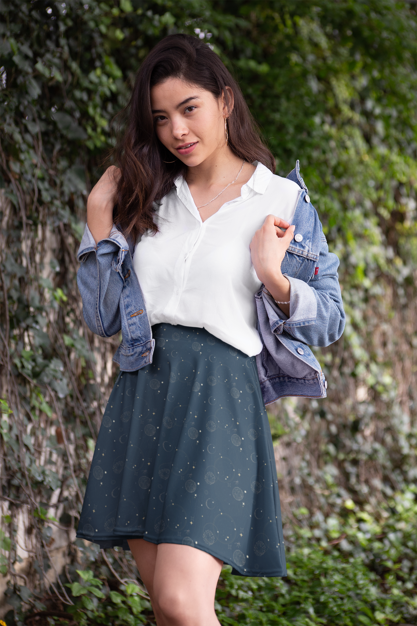 4th of July skirt, fireworks Independence Day USA, US skirt, navy blue celestial, starry night skirt