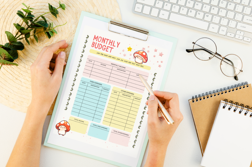 Download printable monthly budget planner